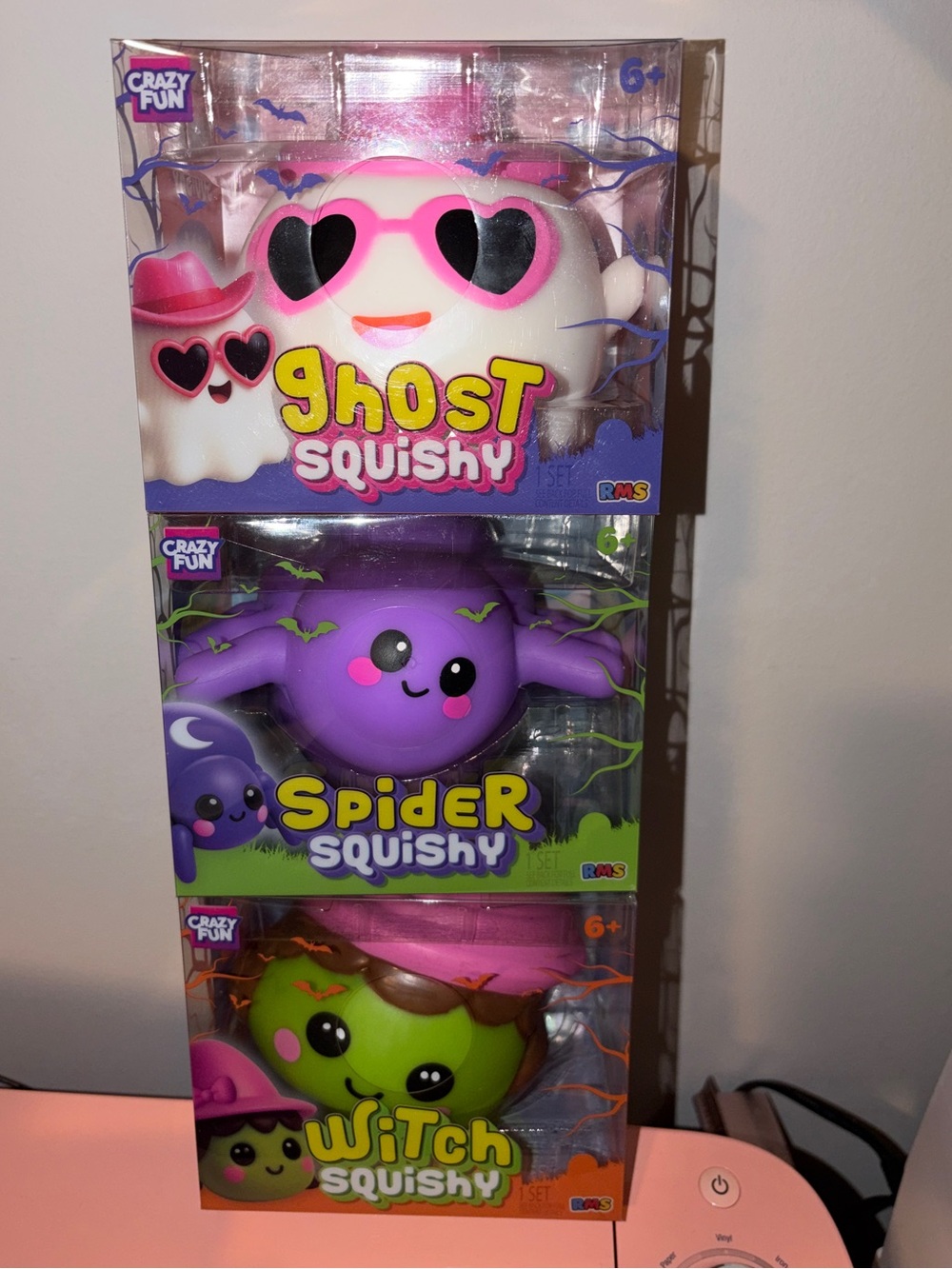 RMS Crazy Fun Ghost, Spider and Witch Squishy Set